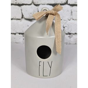 RAE DUNN "FLY" Conical Ceramic Birdhouse #202